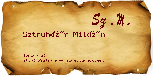Sztruhár Milán névjegykártya