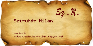 Sztruhár Milán névjegykártya